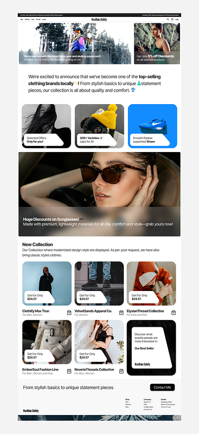 Stunning E-Commerce Homepage Design – Minimal Experience design e commerce home page inspiration landing page shopping ui ux