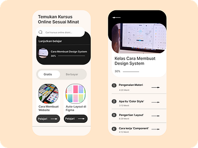 Course Mobile App – Indonesian Practice App ui