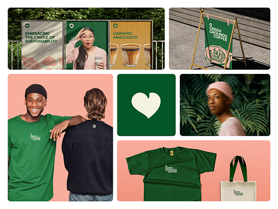 Green Grounds Coffee - Brand Implementation banner design brand brand guideline brand identity brand implementation branding cafe coffee branding design fnb graphic design identity design logo marketing mockup supergraphic totebag tshirt design visual branding visual identity