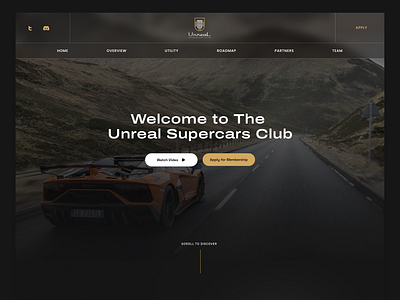 Unreal Super Cars Website Design web3 branding solutions