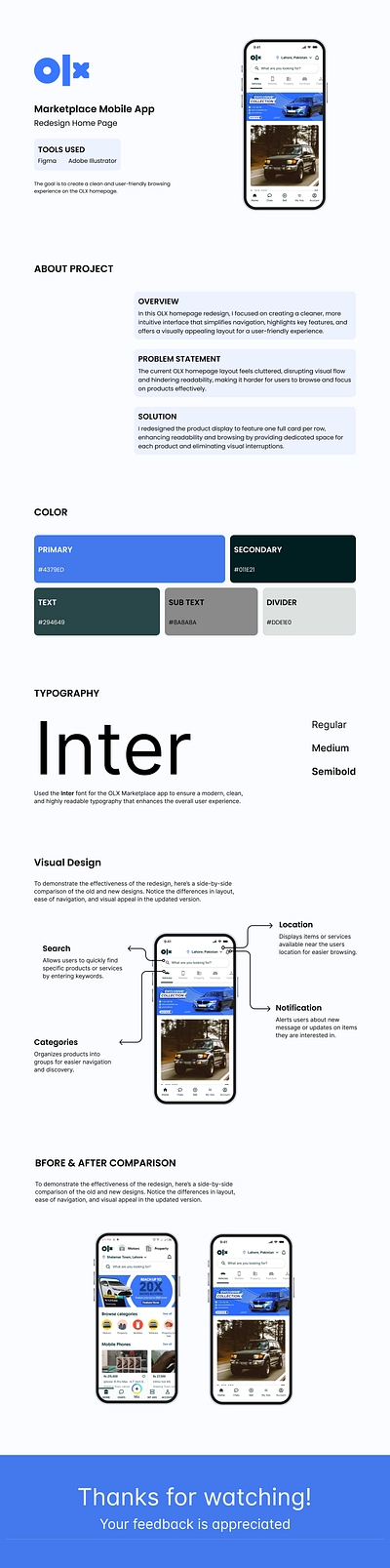 Redesign OLX Marketplace App Home Screen figma home page design marketplace app marketplace home mobile app mobile app design uiux uiux design