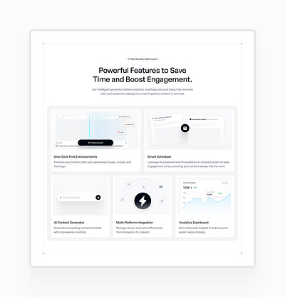 SAAS Features bento bento grid collabration landing page saas ui website design