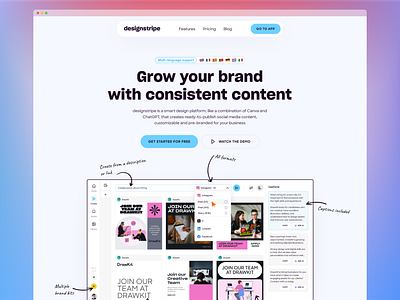 designstripe Homepage product design ui ux