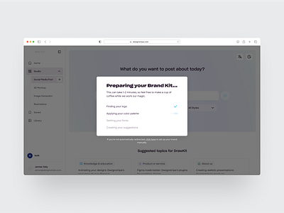 Brand Kit loading for designstripe product design ui ux