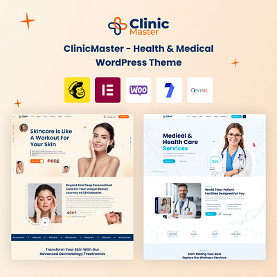 ClinicMaster - Health & Medical WordPress Theme branding creative design illustration logo product design template ui uiux website