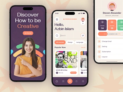 Online Education - Mobile app app arobix azbin branding course course selling e commerce e learning education learning mobile app onboarding online online class online education udemy ui user interface ux web