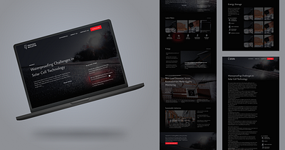 Web design for an industrial news website black and red branding dark theme design engineering figma industrial minimal news website ui ui design ux webflow website