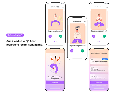 Illustrative on-boarding app design figma graphic design illustration interactive minimal mobile ui ux