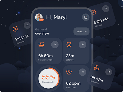 Sleep tracker app calmdesign dreambetter fitnessandwellness gotoinc healthapp healthtech mindfultech mobileappdesign personalizedtips relaxationapp sleephealth sleepinsights sleeppatterns sleeptracker trackingapp uiuxdesign userexperience visualdesign wellnessapp wellnessdesign