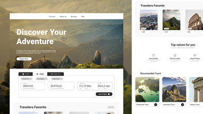 Travel Landing Page ui uiux userinterface