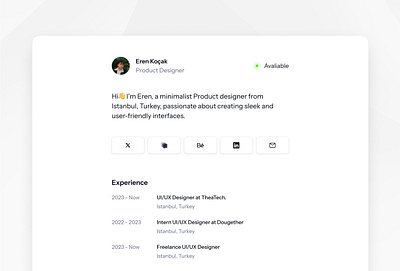 Minimal portfolio page - made with framer branding design framer framer template landing modern personal personal portfolio portfolio sidebar ui