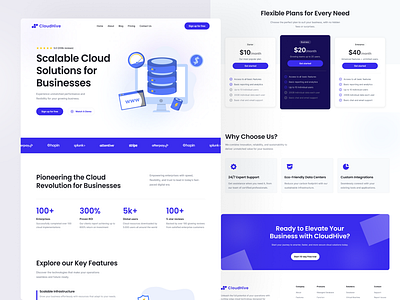 CloudHive - Cloud Solutions Web Design cloud service website cloud solutions cloud website landing page design mobile app design responsive design ui design web design