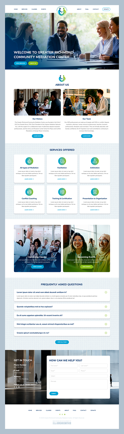 Greater Richmond Community Mediation Center // Web Design arbitration certification conflict coaching mediation richmond service company training web design
