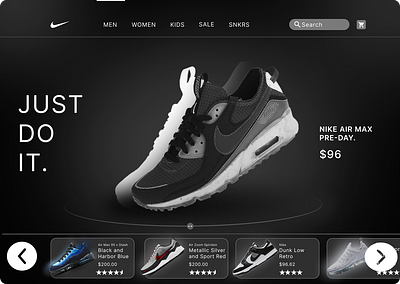 Nike UI Redesign design graphic design loginui practice design student work typography ui website design