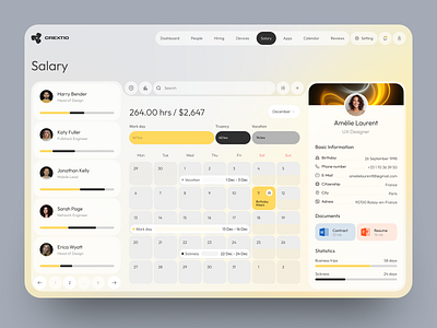 HR Management Dashboard dashboard design employee management employment hr hr management hr system human resources management dashboard payroll payroll management product design recruitment saas saas product salary