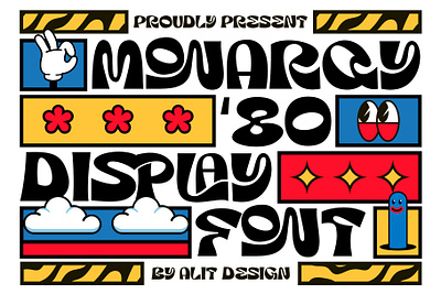 Monarqy Funky Retro Typeface design font fonts letteing typeface