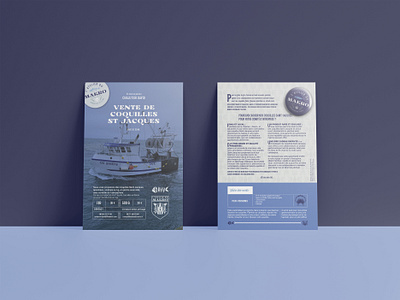 Flyer - vente de coquille st Jacques - L'Atelier du Makro branding design graphic design logo sea product typography vector visual identity