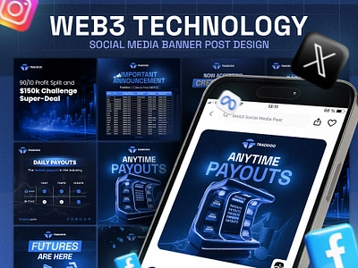 Web3 Technology Crypto Banner Design banner blockchain buy crypto currency dapp defi digital header instagram partnership payout post sell social media swap technology token twitter web3