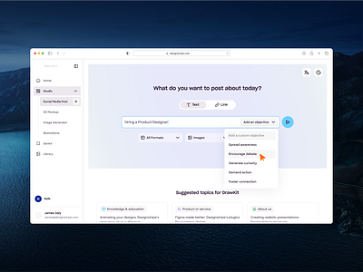 designstripe Objective Dropdown product design ui ux