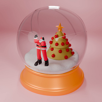 Locked Santa 3d animation blender christmas christmas tree funny holidays illustra illustration motion graphics santa santa clause snow snow globe trap weird