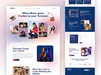 Horra Website Landing Page app website landing page music app music website ui ux design