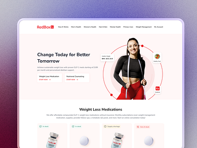 Weight Management Landing Page app design branding design inspiration uiux webdesign