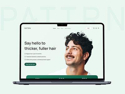 Pattrn- HairCare Landing Page design haircare landingpage ui uiux web website website design