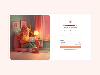 Login design desktop login sign in ui ux