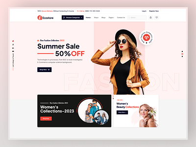 Ecostore- ecommerce Landing page Design🏀 business clothing store e commerce fashion header exploration hero landing landing page online shopping product page shirt shop shopify store shopping sneakers store style typography webdesign website