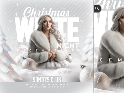 Christmas White Night Party boxing day celebration dj holiday season mix night snow themed