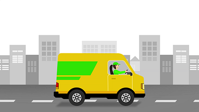 2d animation of delivery box car 2d animation car animation character courier delivery illustration motion graphics