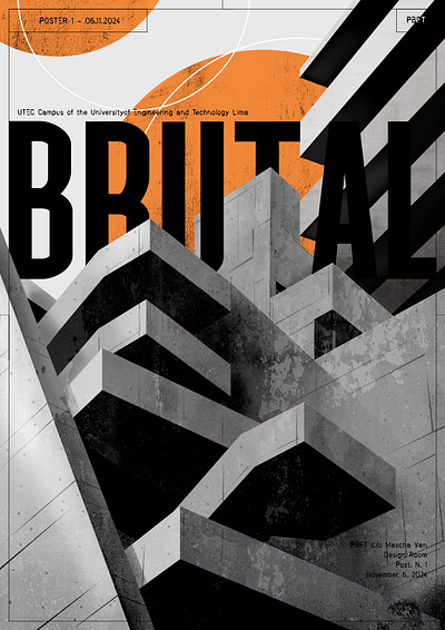 Brutalism. Poster 1 architecture art brutalism digital art digital illustration graphic design illustration poster poster design typography