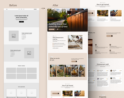 Landing page design from wireframes to high-fidelity bento brown button conversion cta hero image high converting landing page modern pastel webdesign website