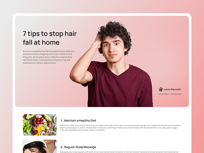 Pattrn - Blog Page UI blogs design haircare ui uiux web website website design