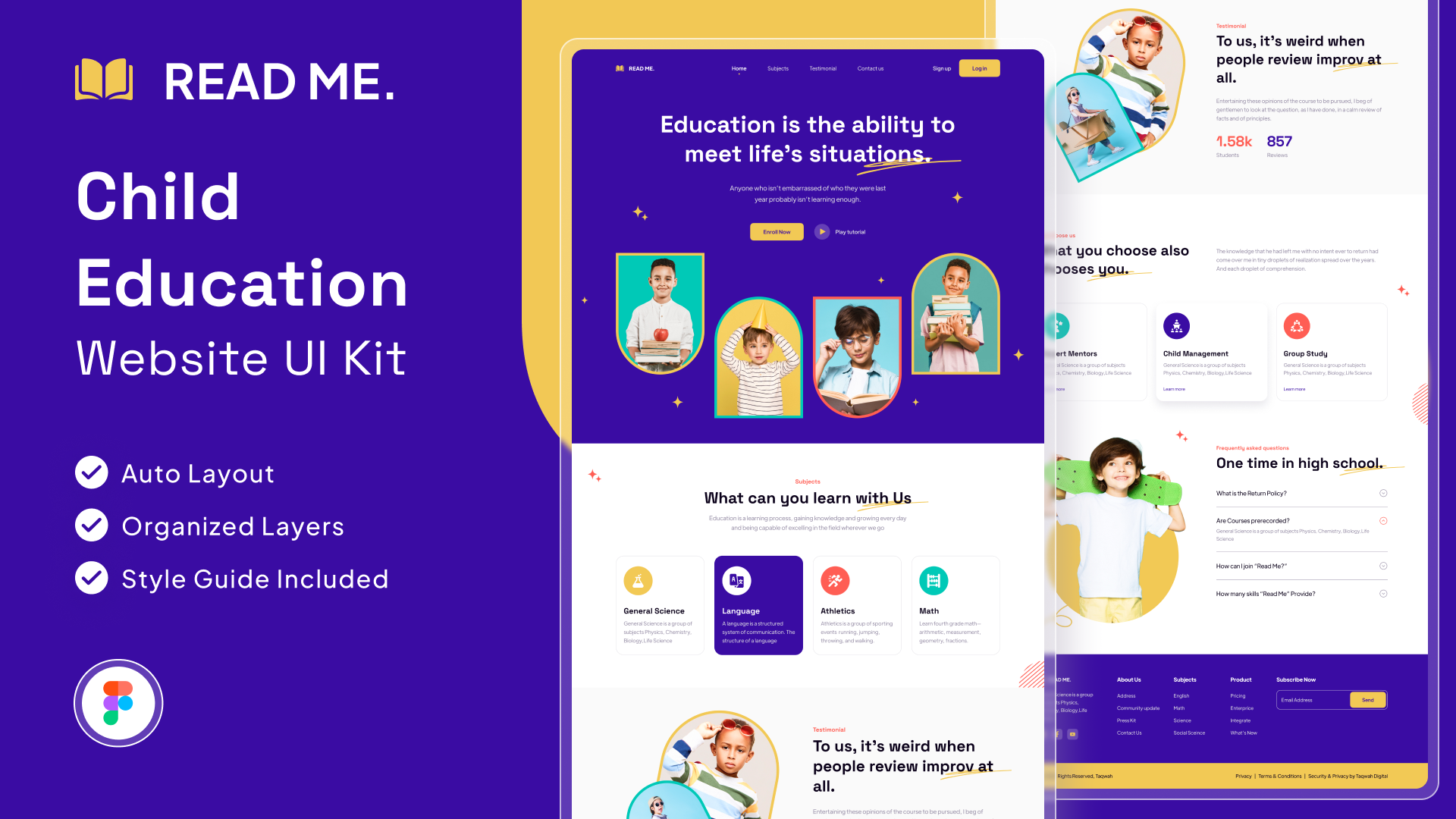 Read Me - Child Education Web UI Kit figma figma design figma ui design ui design web ui web ui kit website website design