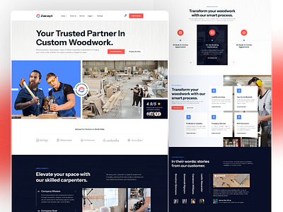 Zaicept - Carpenter & Woodworking Website branding carpenterwebsitedesign carpenterwebsitetemplate constructionwebsitetemplate creativewebdesign figmadesign landing page minimaldesign modernwebdesign product design responsivedesign templatedesign uiuxdesign webdevelopment webflow webflow template website concept website design website theme websitedevelopment