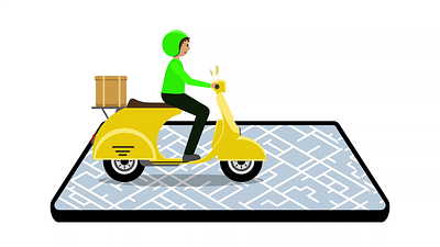 2d animation of delivery courier with motorbike 2d animation background animation character courier delivery motion graphics motorbike