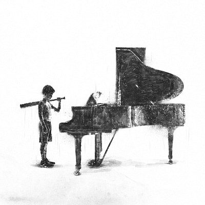 Pianist art artists illustration social comentary street art