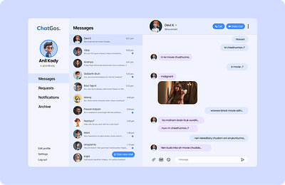 Chatgos - Chat UI Design - Minimal & Clean Interface breathable layout chat app chat app ui design chat web app chatgos chating ui design group chat intuitive design messaging platform minimal design modern aesthetics muted shades soft pastel tones whatsapp