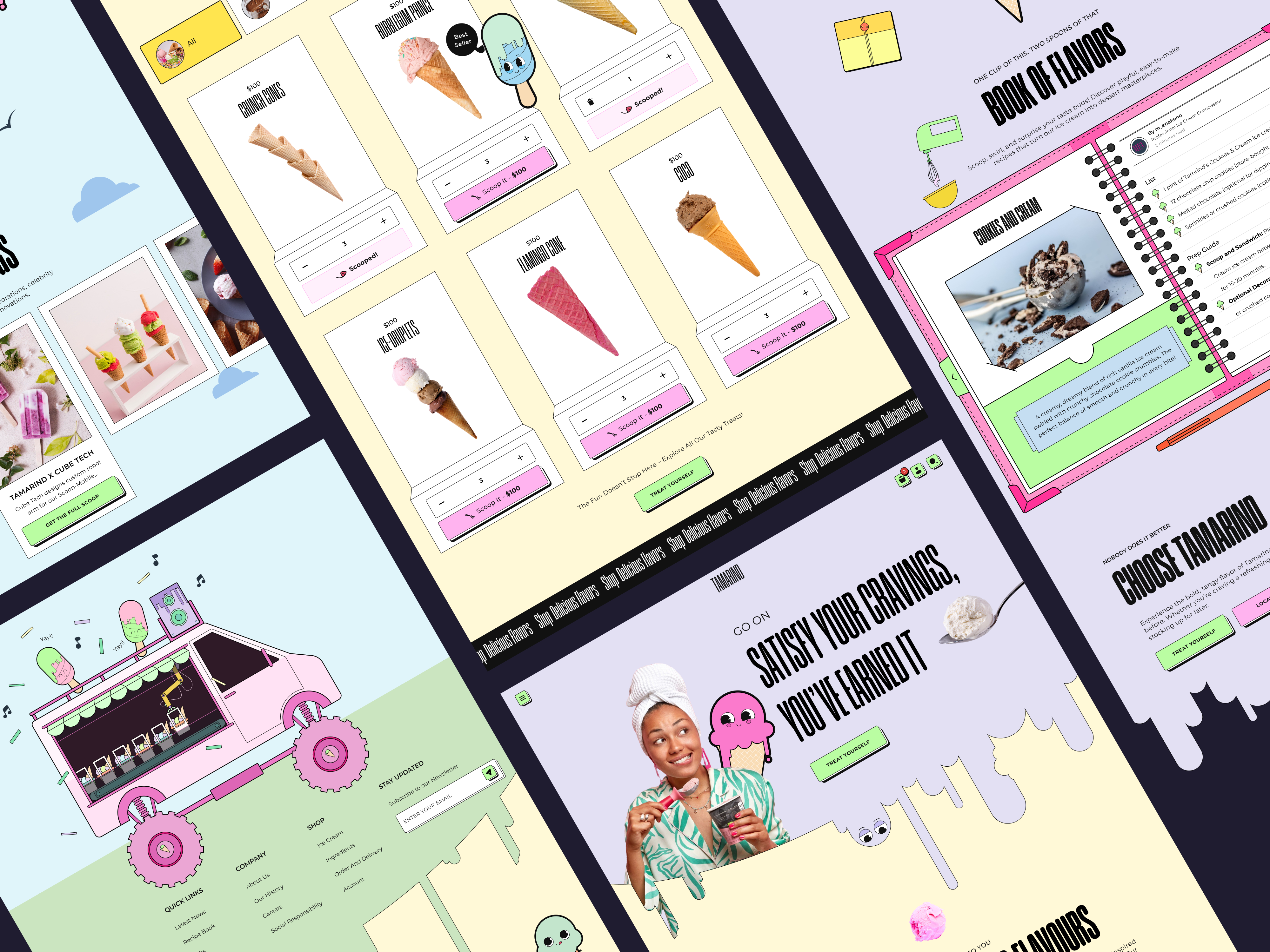 Tamarind 2.0: Ice Cream Brand Home Page design homepage ice cream ice cream homepage neubrutalist ui ui design uiuxdesign userinterface