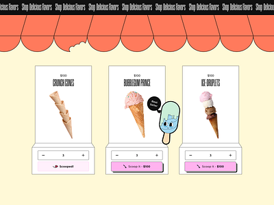 Tamarind 2.0: Ice Cream Shop -- Scoop it! design e commerce ice cream productdesign redesign shop ui ux uxui website