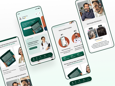 Pattrn Home Screen UI app design hair home medical ui uiux