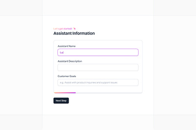 Create Assistant Page - Assistant Information - Modal ai ai design assistant assistant information branding create design gradiend graphic design input light modal design modern page responsive ui white