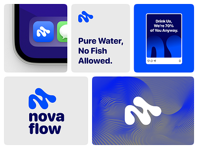 Exploration / Nova Flow bakija bold brand branding corporate identity design graphic design icon illustration letter n logo minimal monogram nf qendrim simple symbol typography vector water