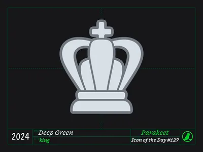 Icon of the Day #127 app chess deep green design game icon icons illustration ios king piece vector