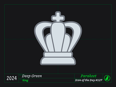 Icon of the Day #127 app chess deep green design game icon icons illustration ios king piece vector