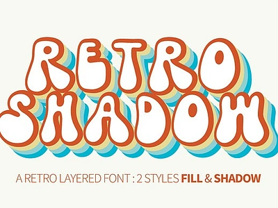 Retro Shadow - Groovy layered font 70s font 80s font boho font bold font bubbly font display font fill font groovy font hippie font layered font outline effect outline font quirky font silhouette font y2k