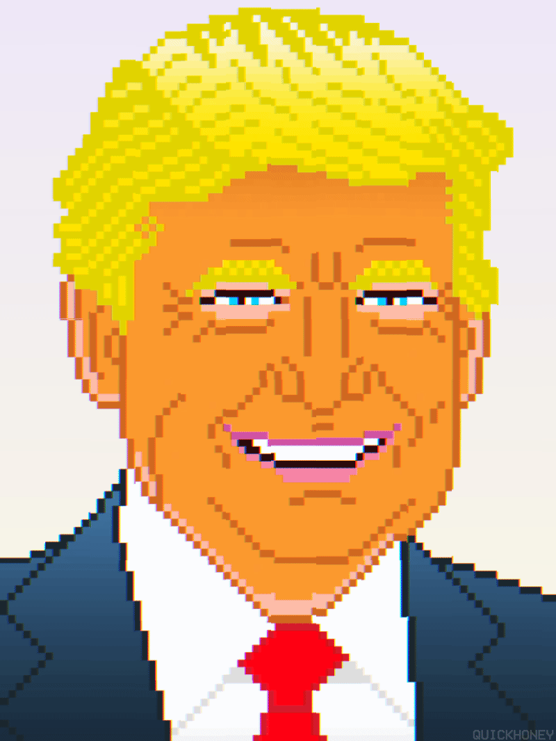 Trump 2025 8bit big pixel design illustration peter stemmler pixel pixel art quickhoney trump