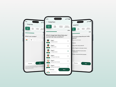 Pattrn - Scalp Quiz Screen app design questions quiz ui uiux