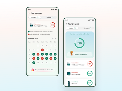 Pattrn - Track Progress Screen UI app calendar design progress tracker ui uiux